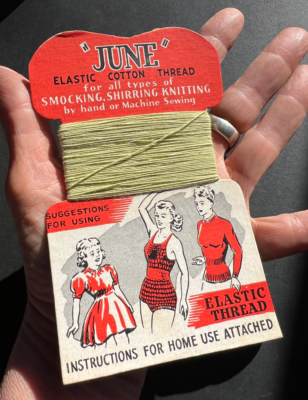 1940s Elastic Thread Display Card
