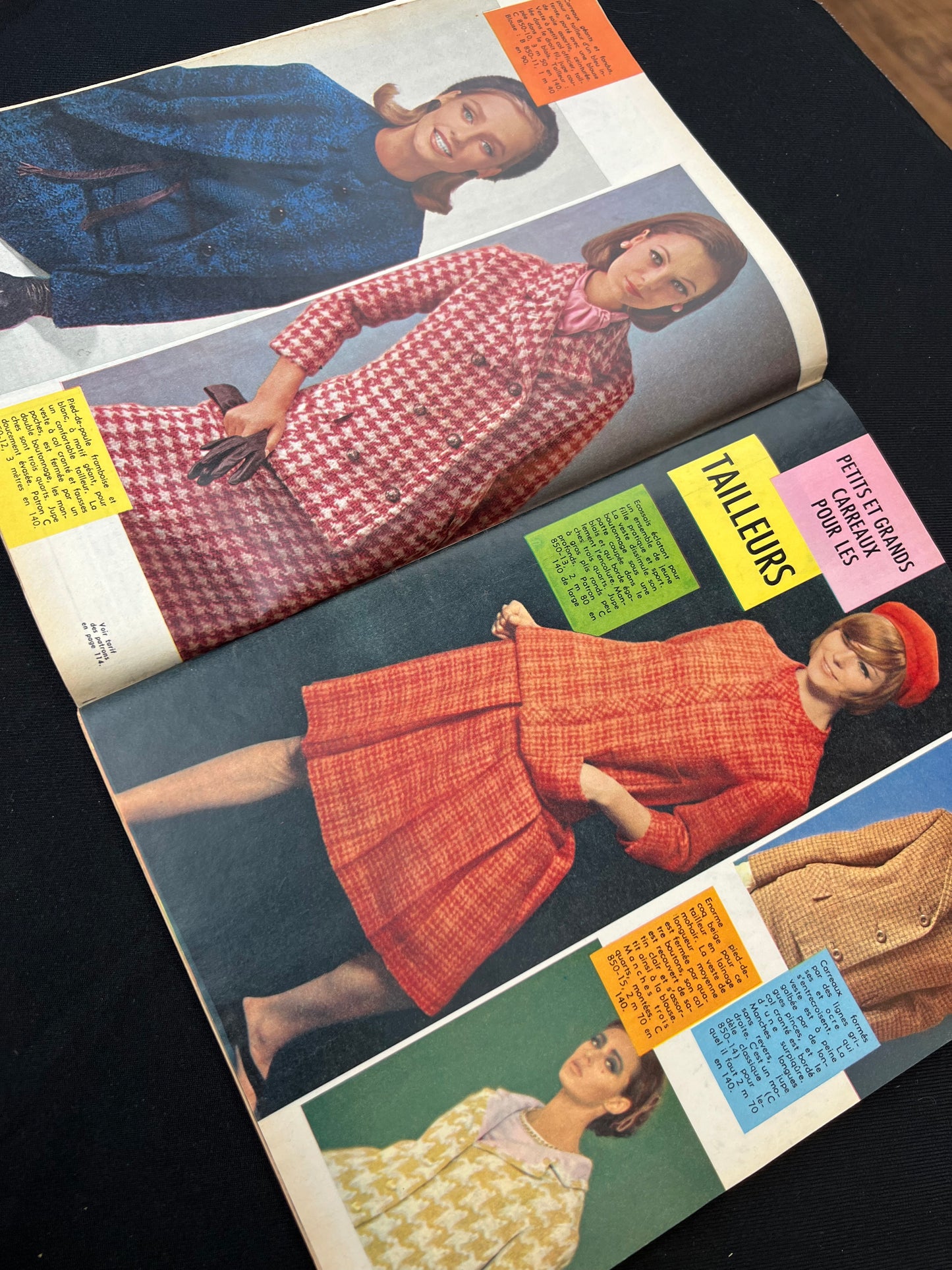 2 French 1960s MODES de PARIS Magazines with Patterns + Knitting