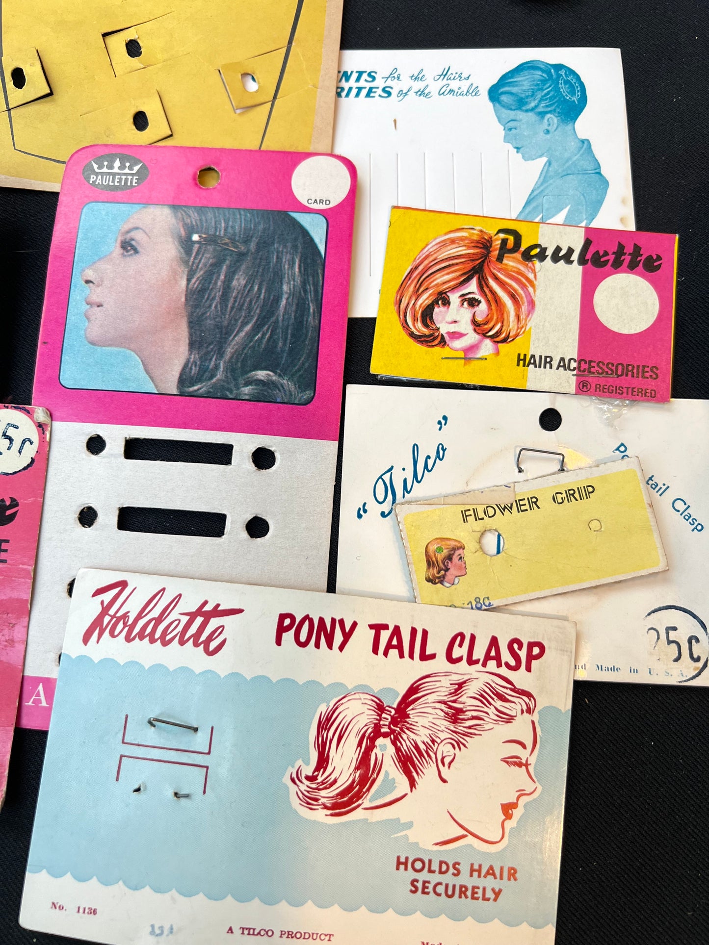 12 Vintage Hair Pin Display Cards