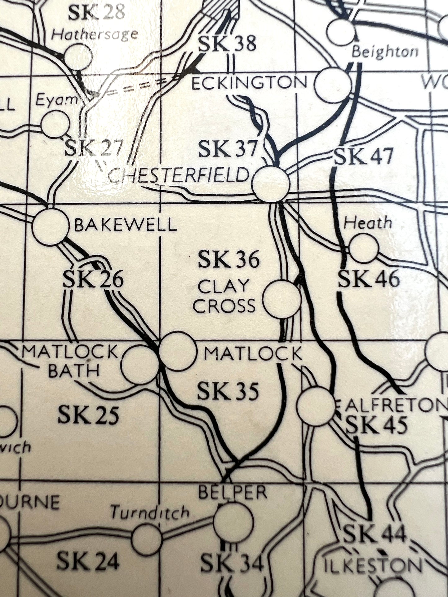 2 x 1960s OS Maps of Clay Cross and Bakewell