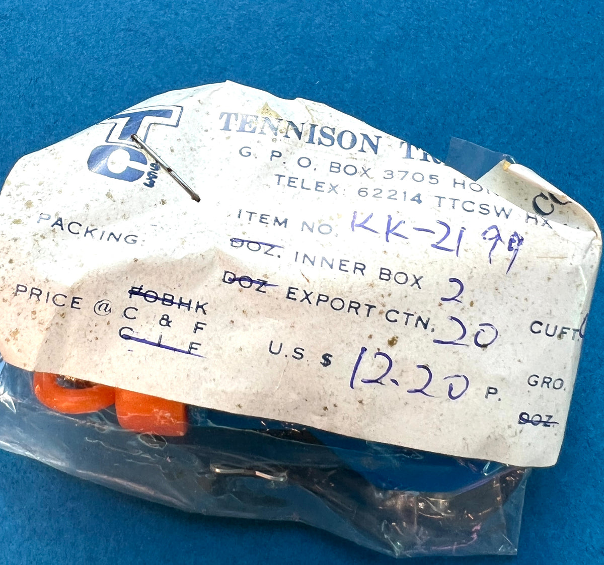 Toy Whistle Keyring with Big Clip - Vintage Hong Kong Salesman's Sample