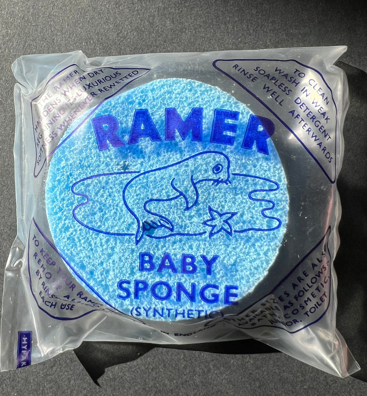 A Vintage Shop Display Box of 6 Ramer Baby Sponges. Made in England. Or individual Sponges...