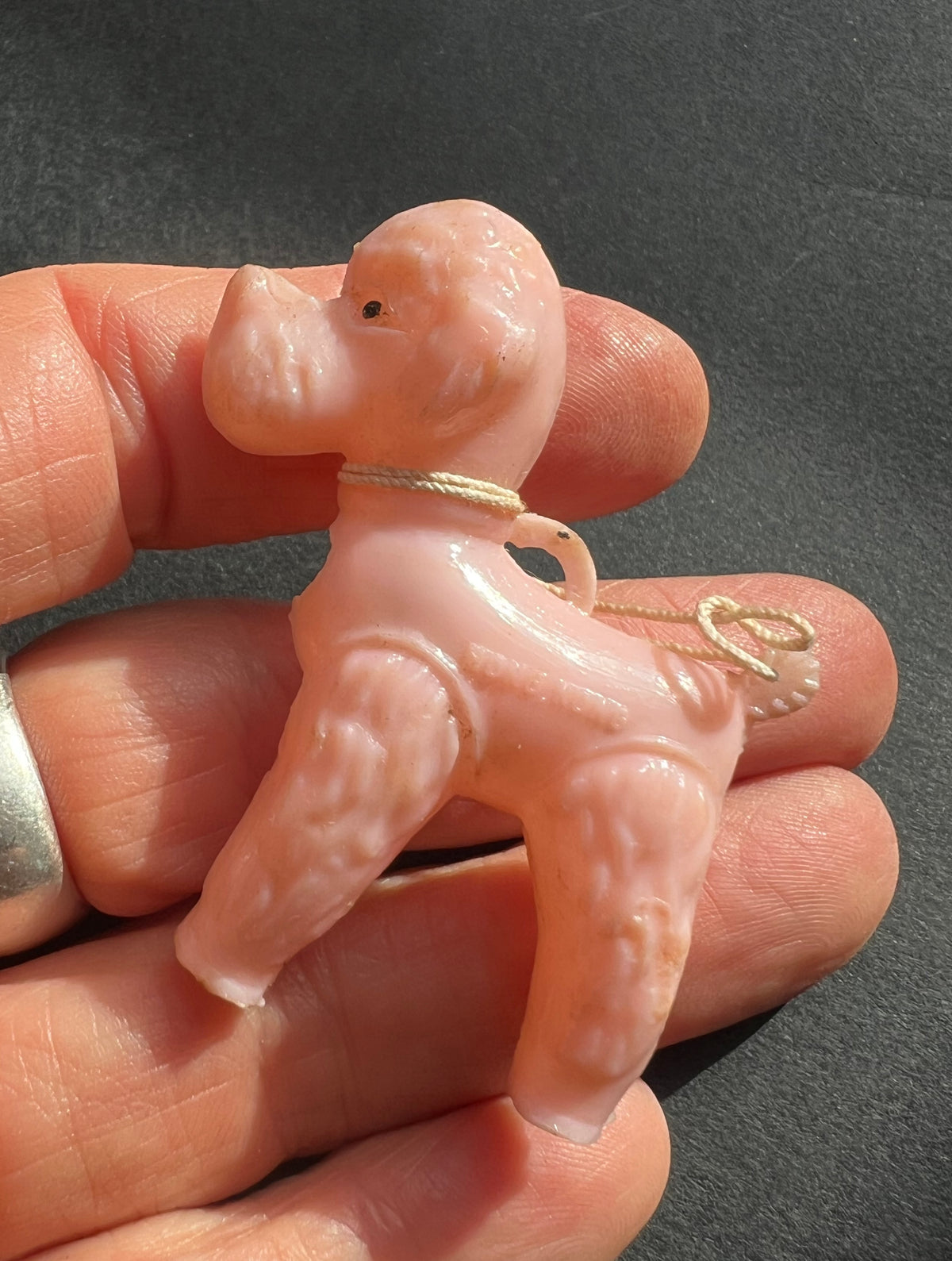 Vintage Celluloid Poodle Made in Hong Kong