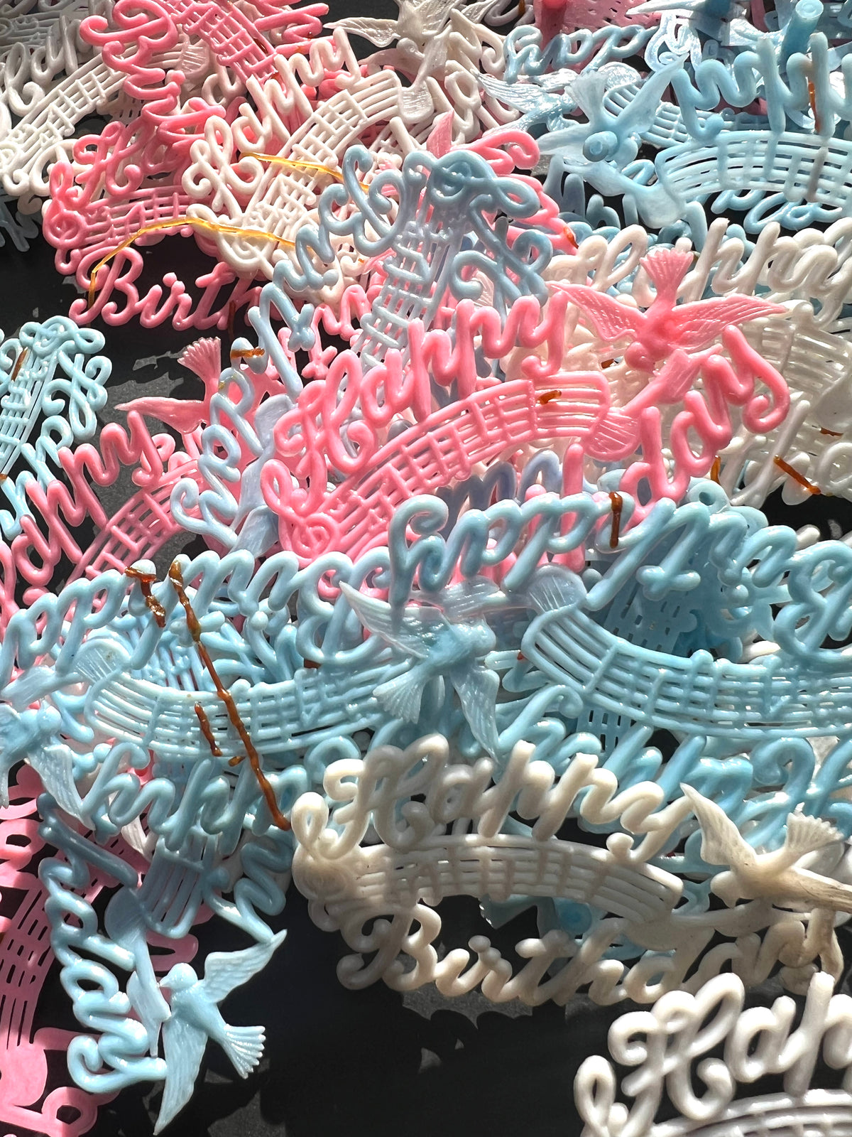 50 Vintage "Musical" Bird HAPPY BIRTHDAY Cake Toppers - Bit Grubby.