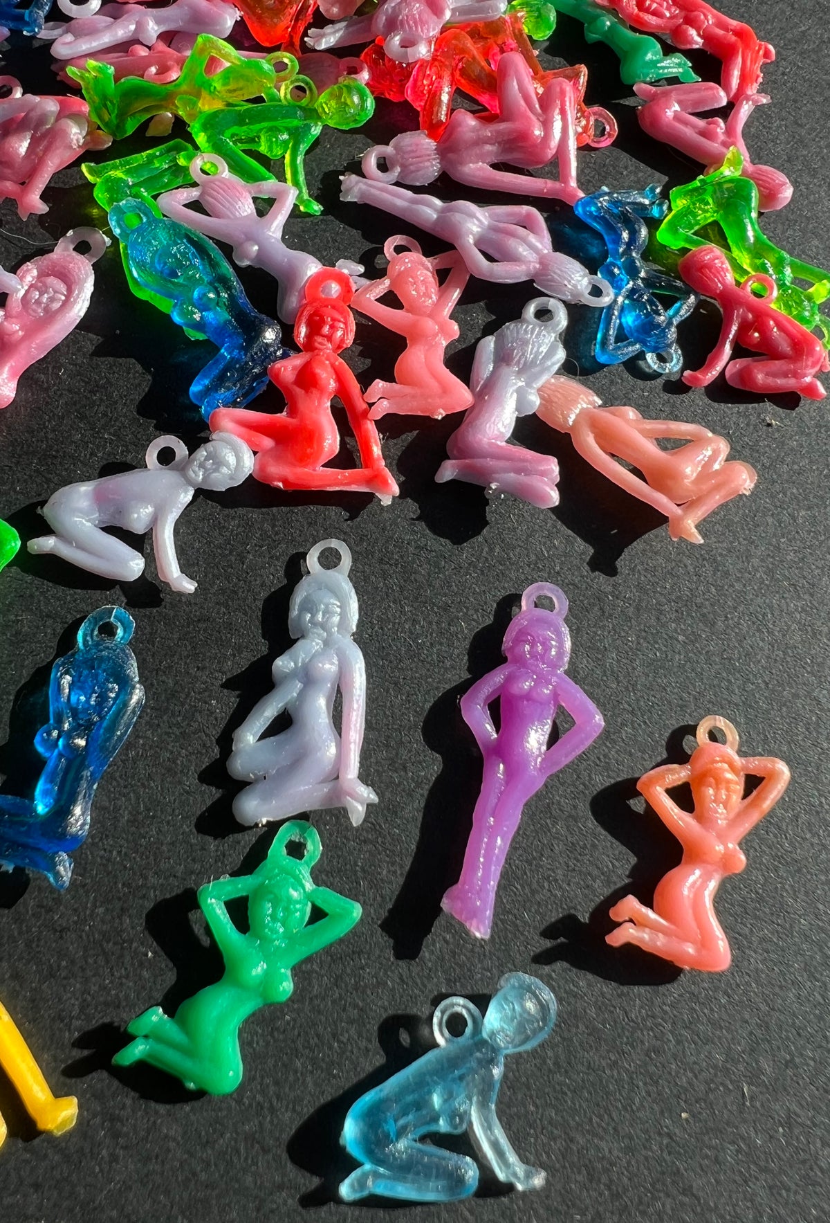 61 Neon Risque Burlesque Vintage Naked Lady Charms