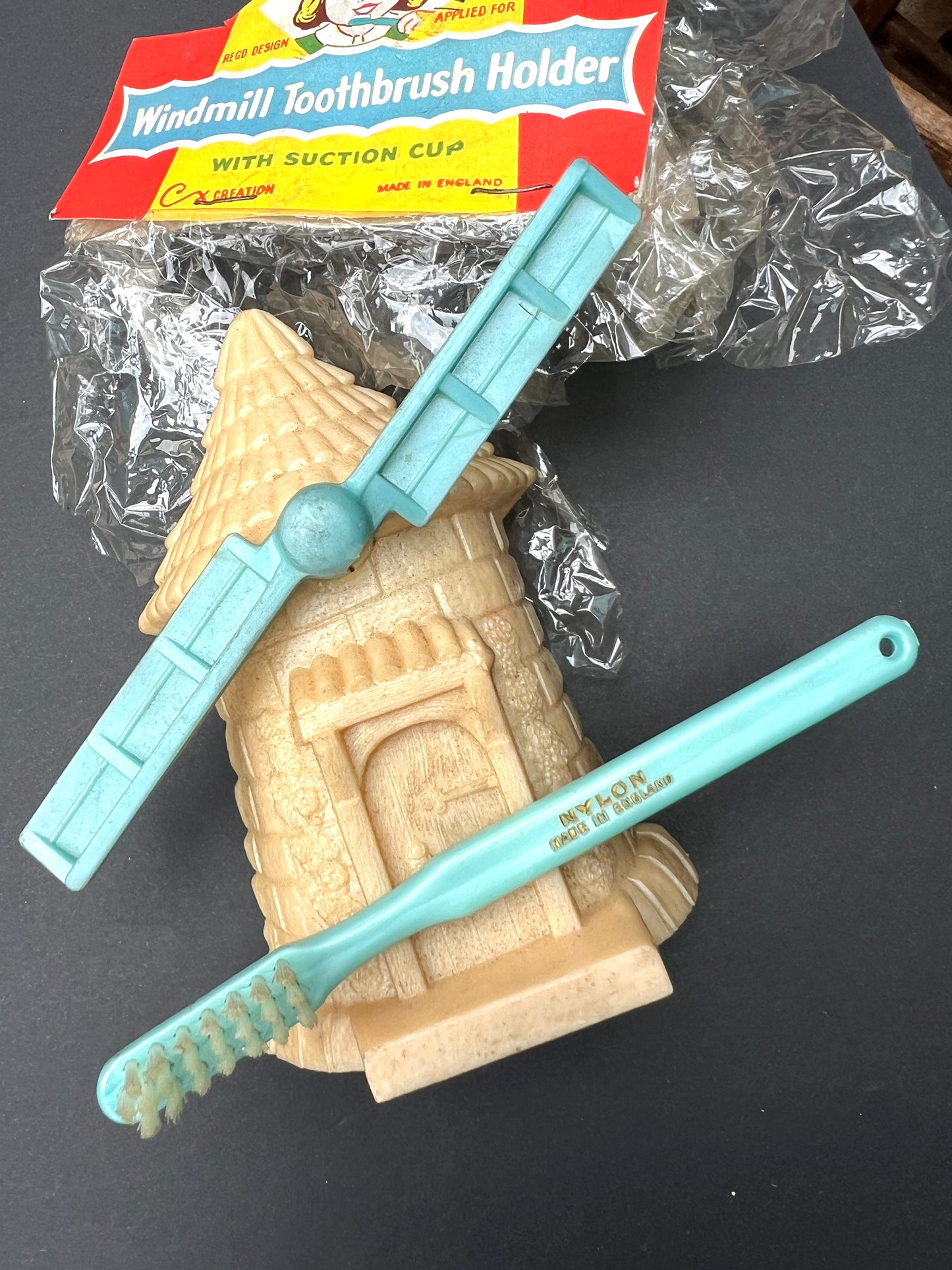 Clever 1950S COMBEX CREATION Windmill Toothbrush Holder