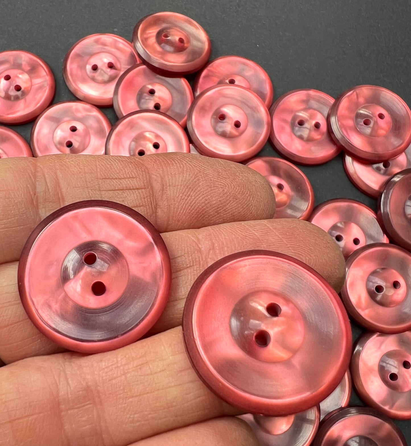 50 Glowing Plum Vintage Lucite 2.5cm Buttons