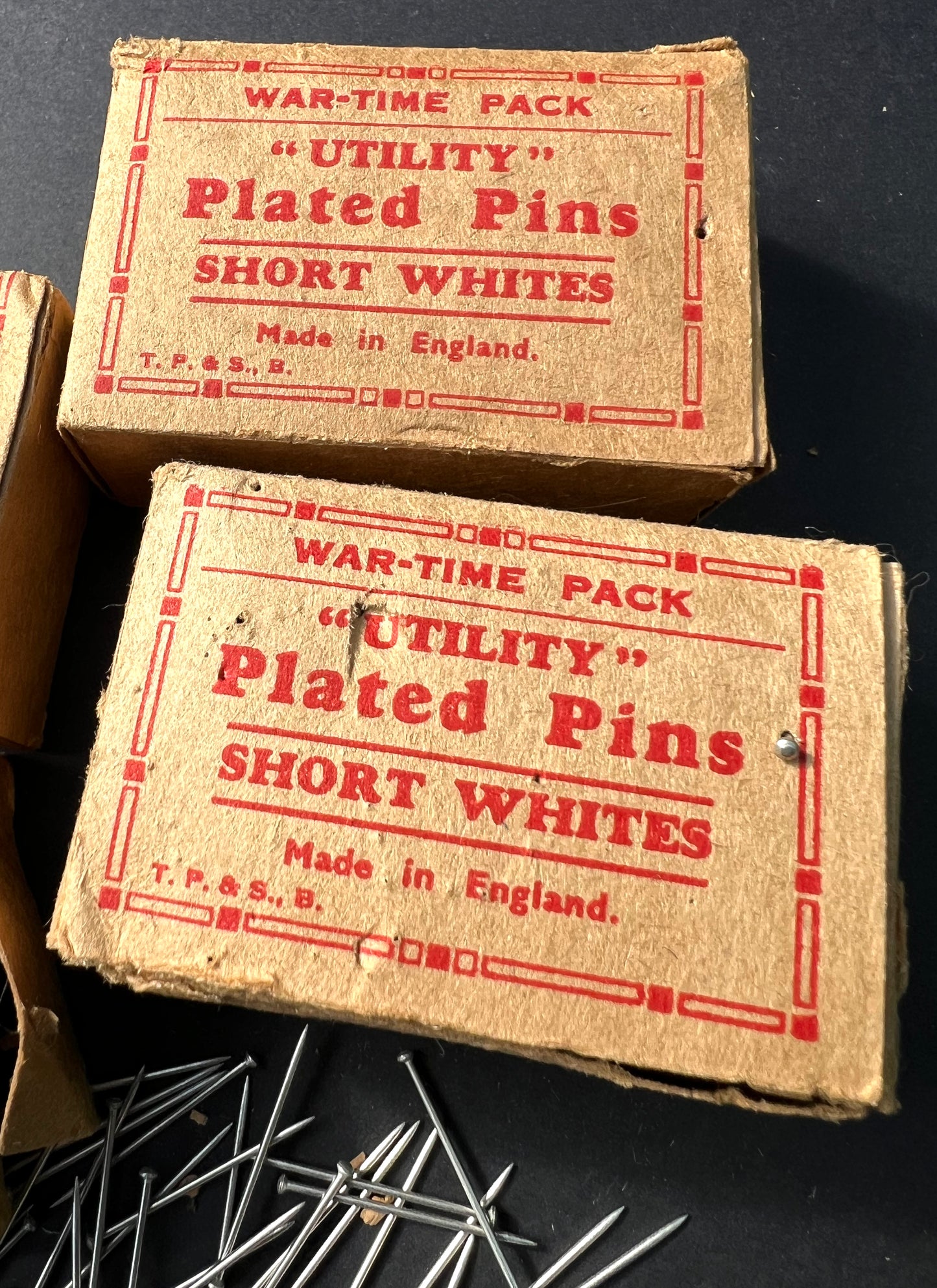 4 Damaged Boxes of WAR-TIME "UTILITY" Plated Pins