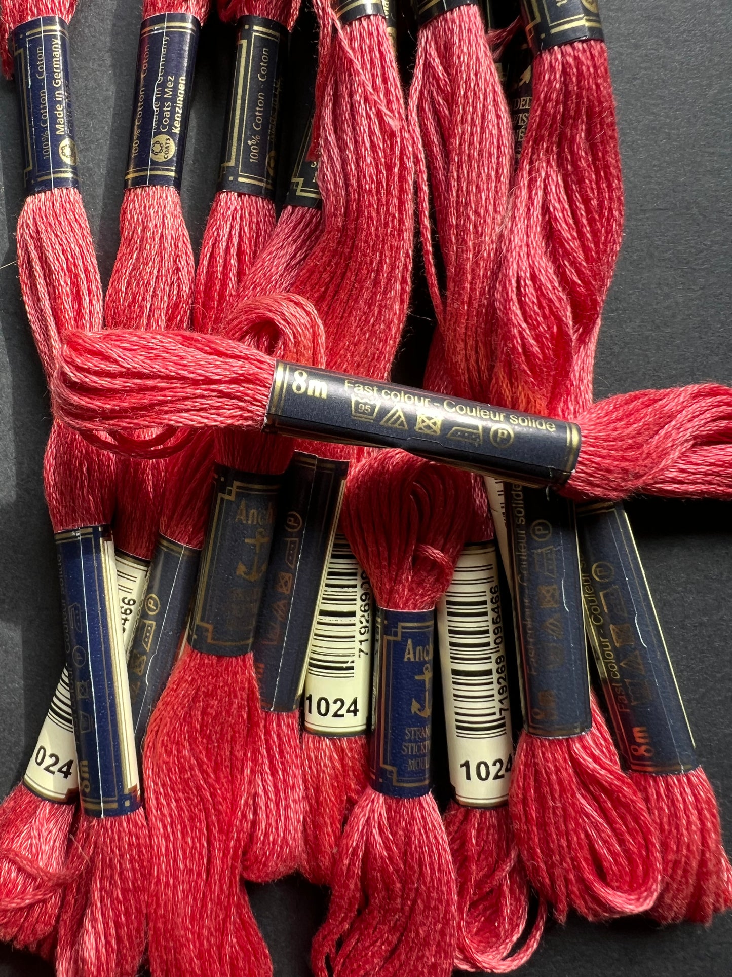 8m of ANCHOR 100% Cotton Embroidery Thread - Choice of 7 Pinks & Reds