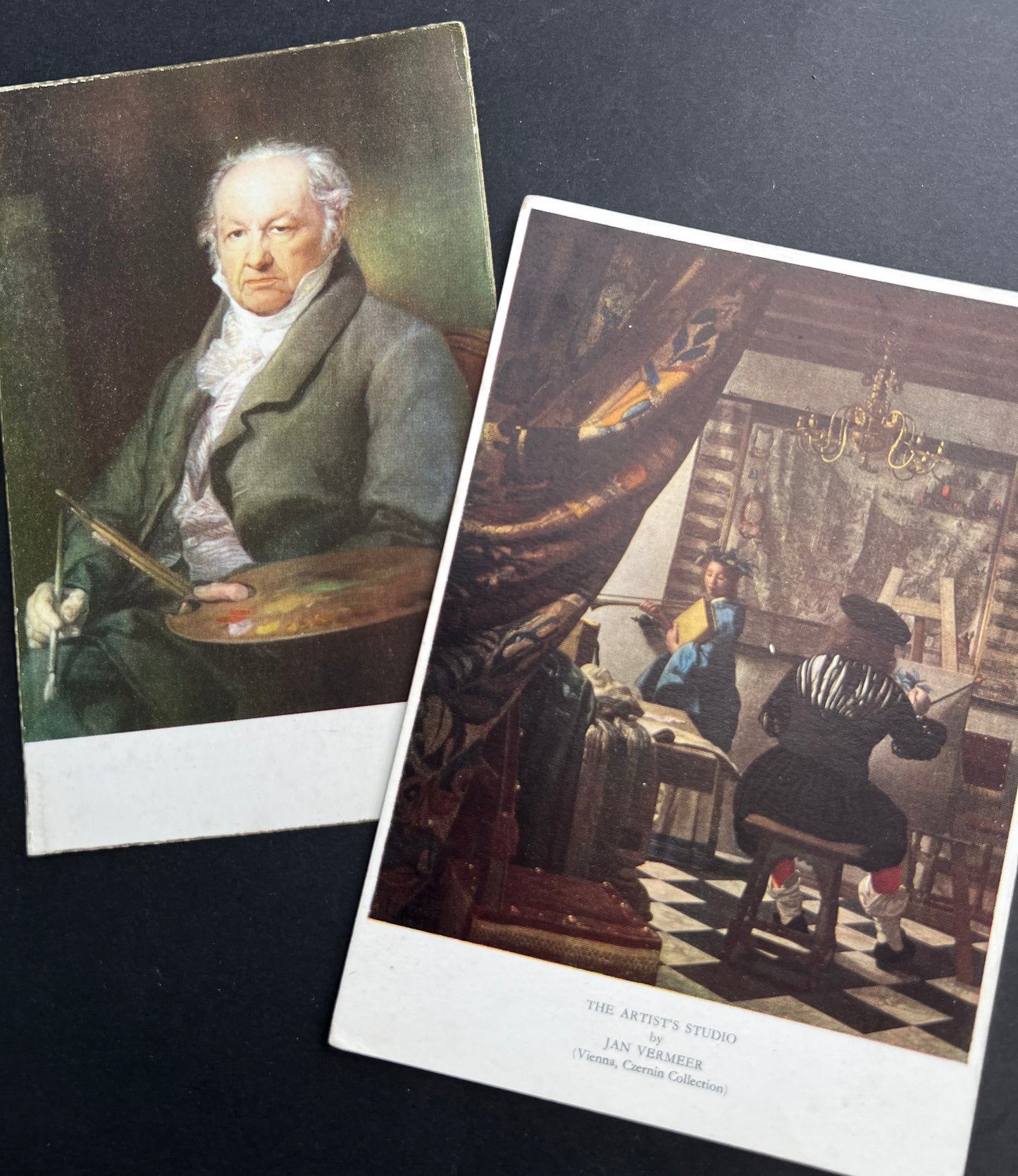5 Art Postcards of Artists Painting.