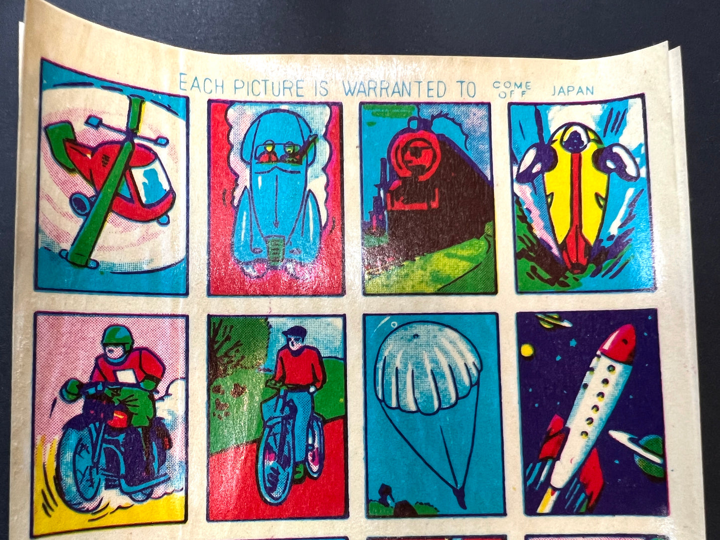 Great 1950s Pictures on Made in Japan sheets of Transfers