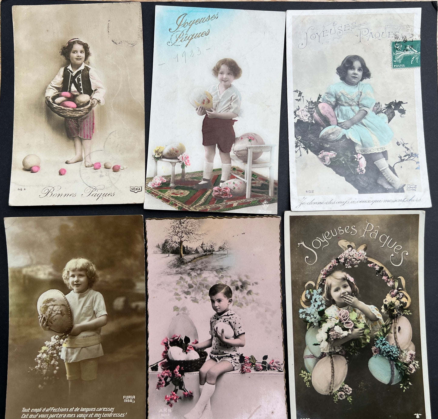 8 Charming French Early C20th Easter Postcards