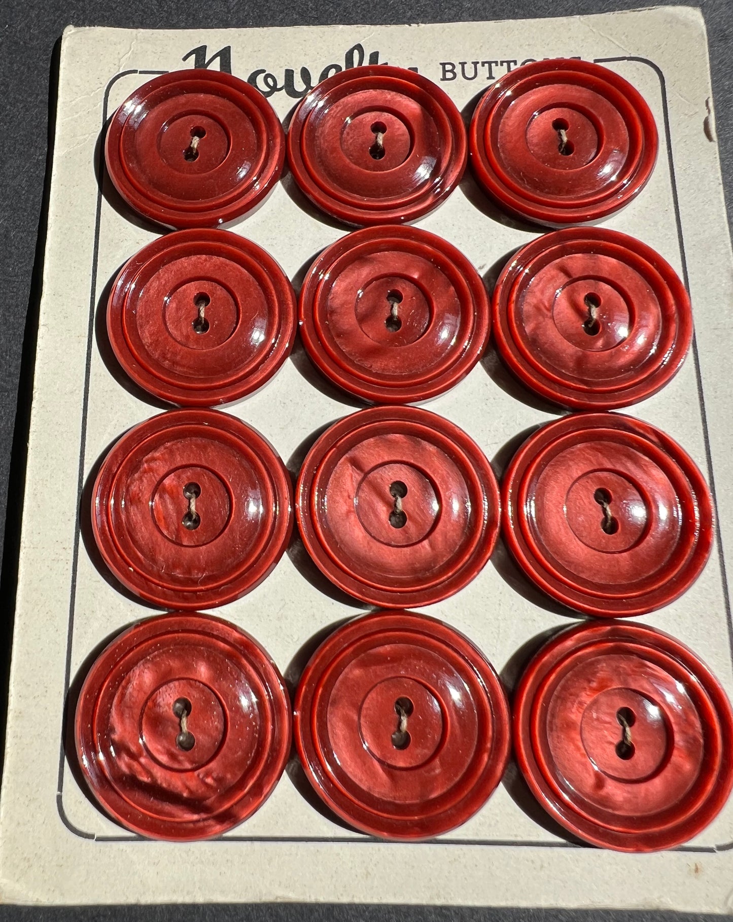 Rich Cinnamon Brown Vintage Buttons - 2.3cm or 1.9cm in Lots of 6 or 12