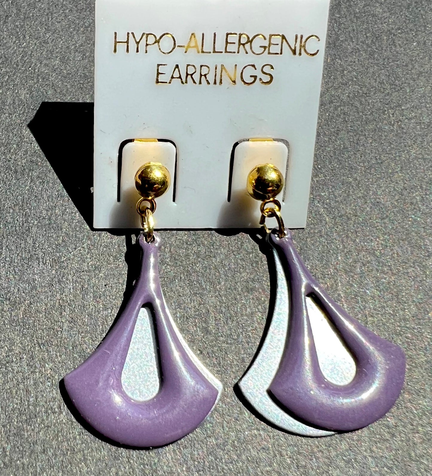 Purple or Black Swinging 1980s Earrings