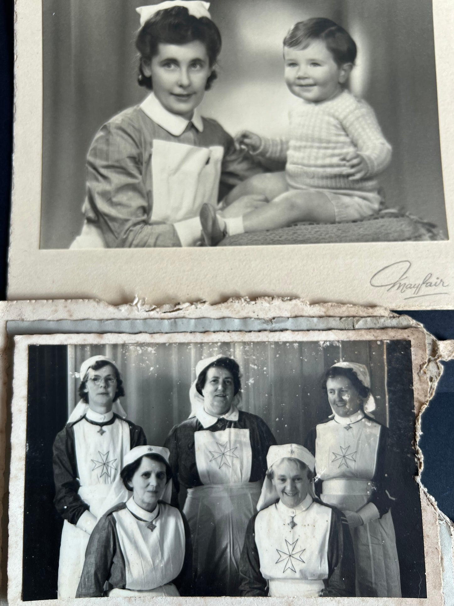 5 Old Photos on Card of Nurses (F47)