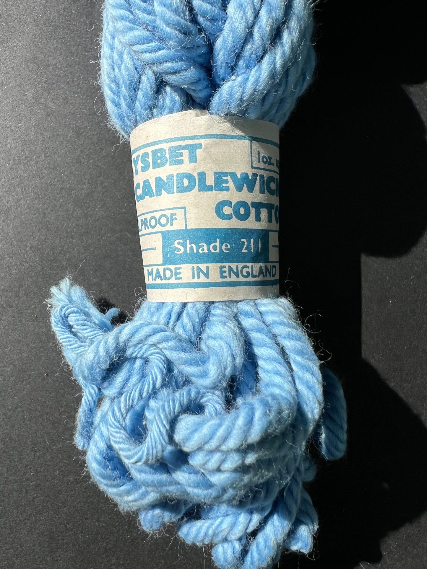 Vintage LYSBET 1oz Skein Light Blue Candlewick Cotton Shade 211