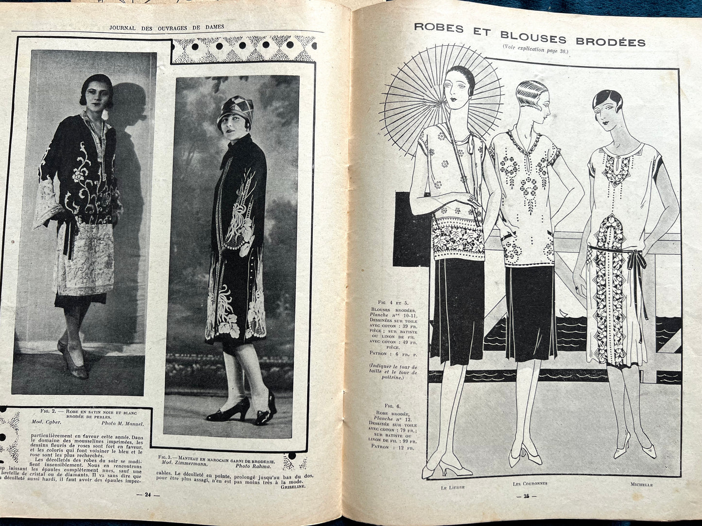 May 1927 French Needlework Magazine with Pattern - Journal des Ouvrages de Dames Interesting Embroidery Fashion Crochet Knitting Interiors Sewing
