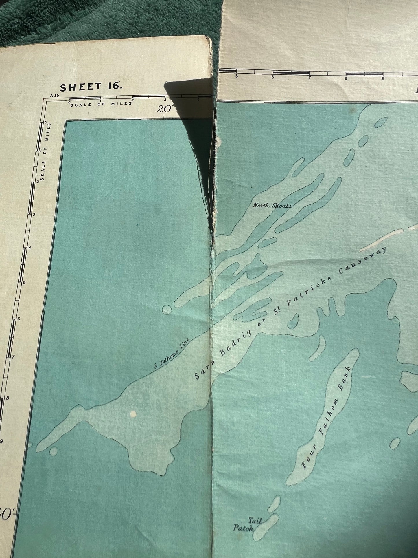 1925 Bartholomew's Half Inch Contoured Map of CENTRAL WALES Sheet 16