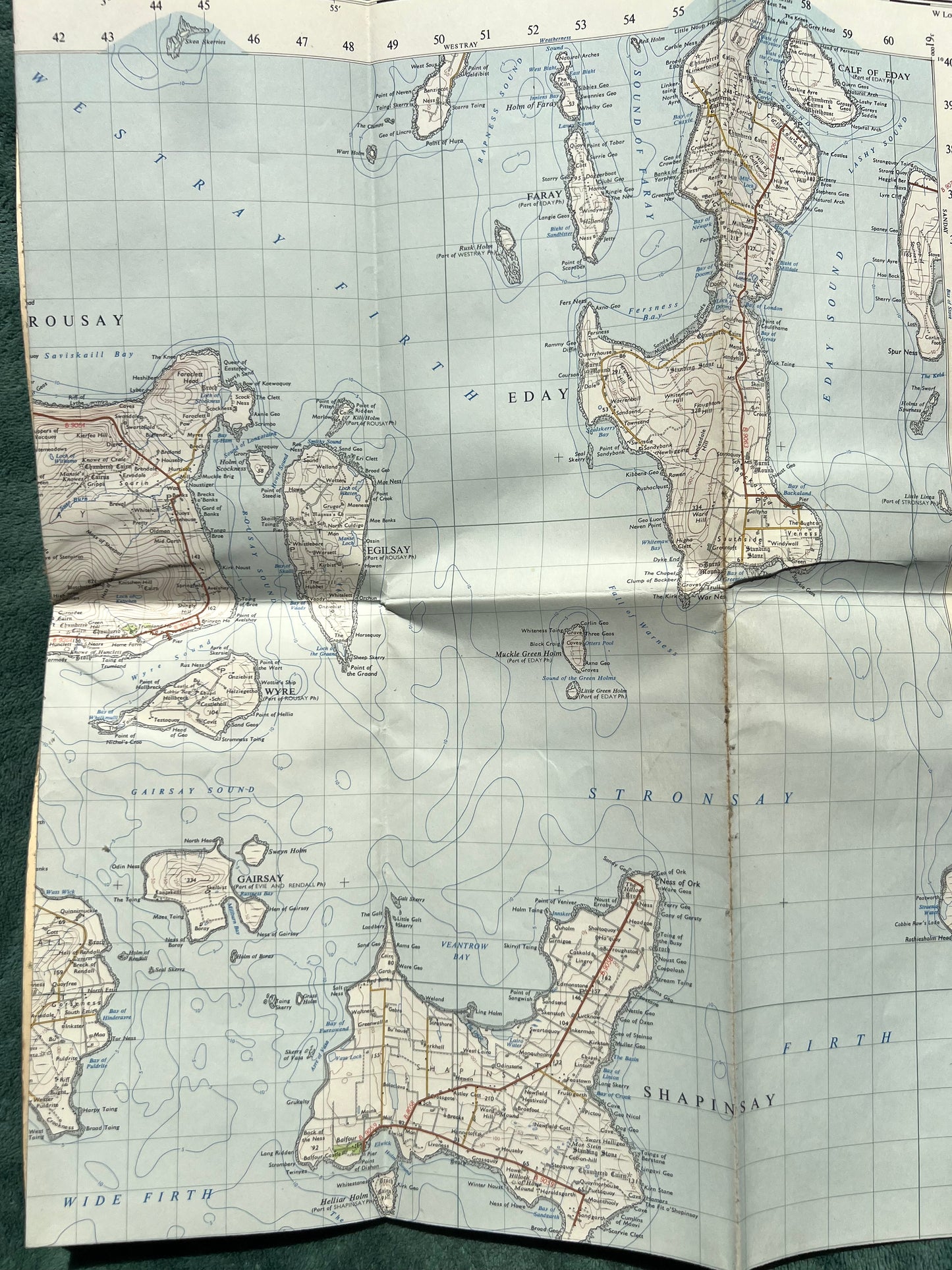 1950s One Inch ORDNANCE SURVEY Map of ORKNEY ISLANDS (KIRKWALL) Sheet 6.