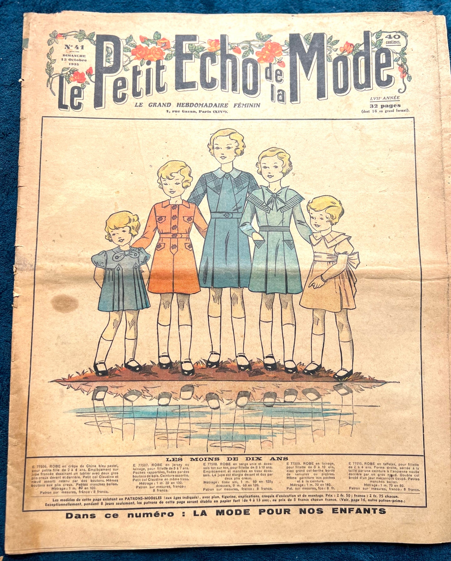 Such Neat Children in October 1935 French Fashion Paper Le Petit Echo de la Mode