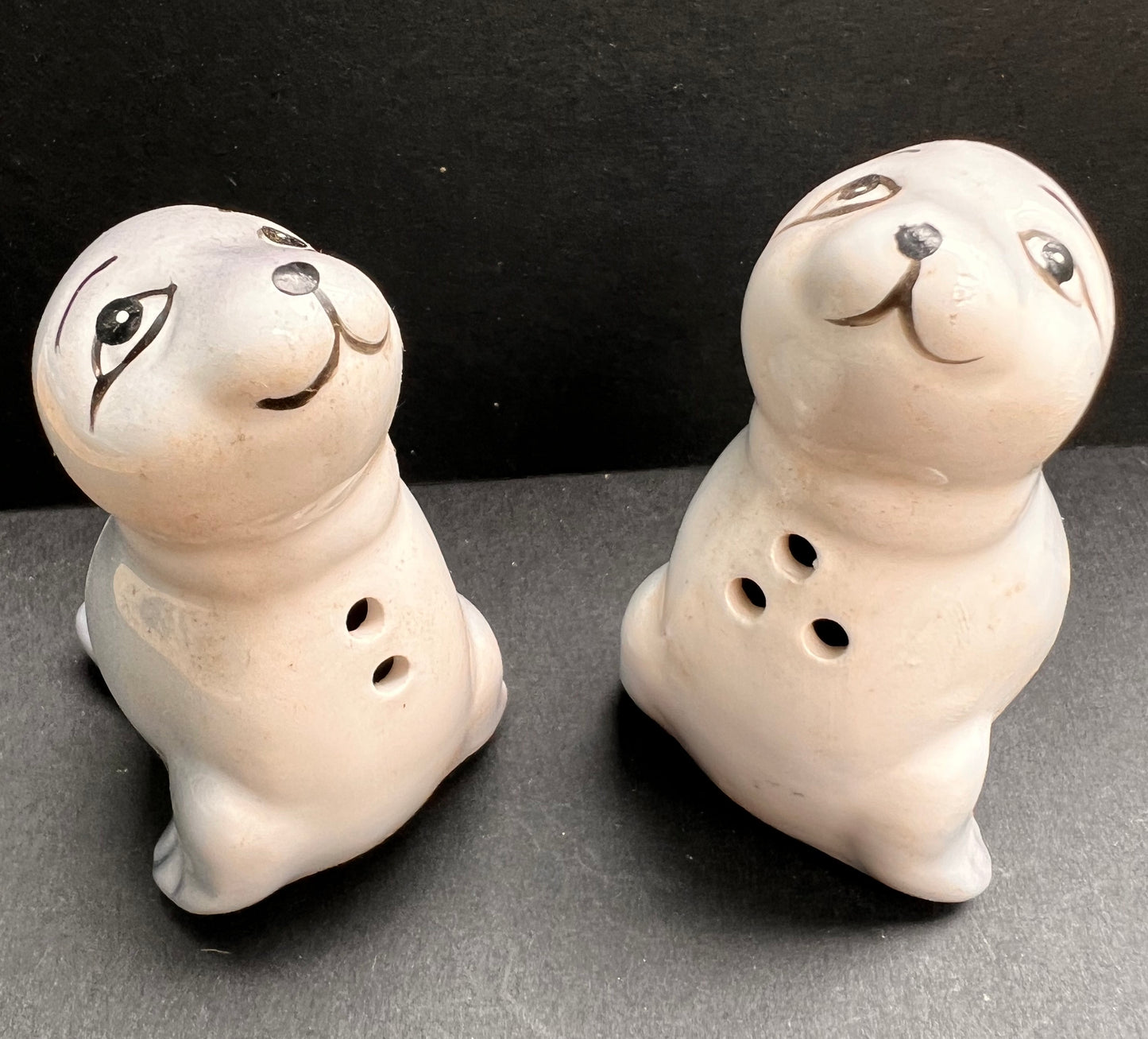 1990s Ceramic Seals Salt & Pepper Set- Old Shop Stock