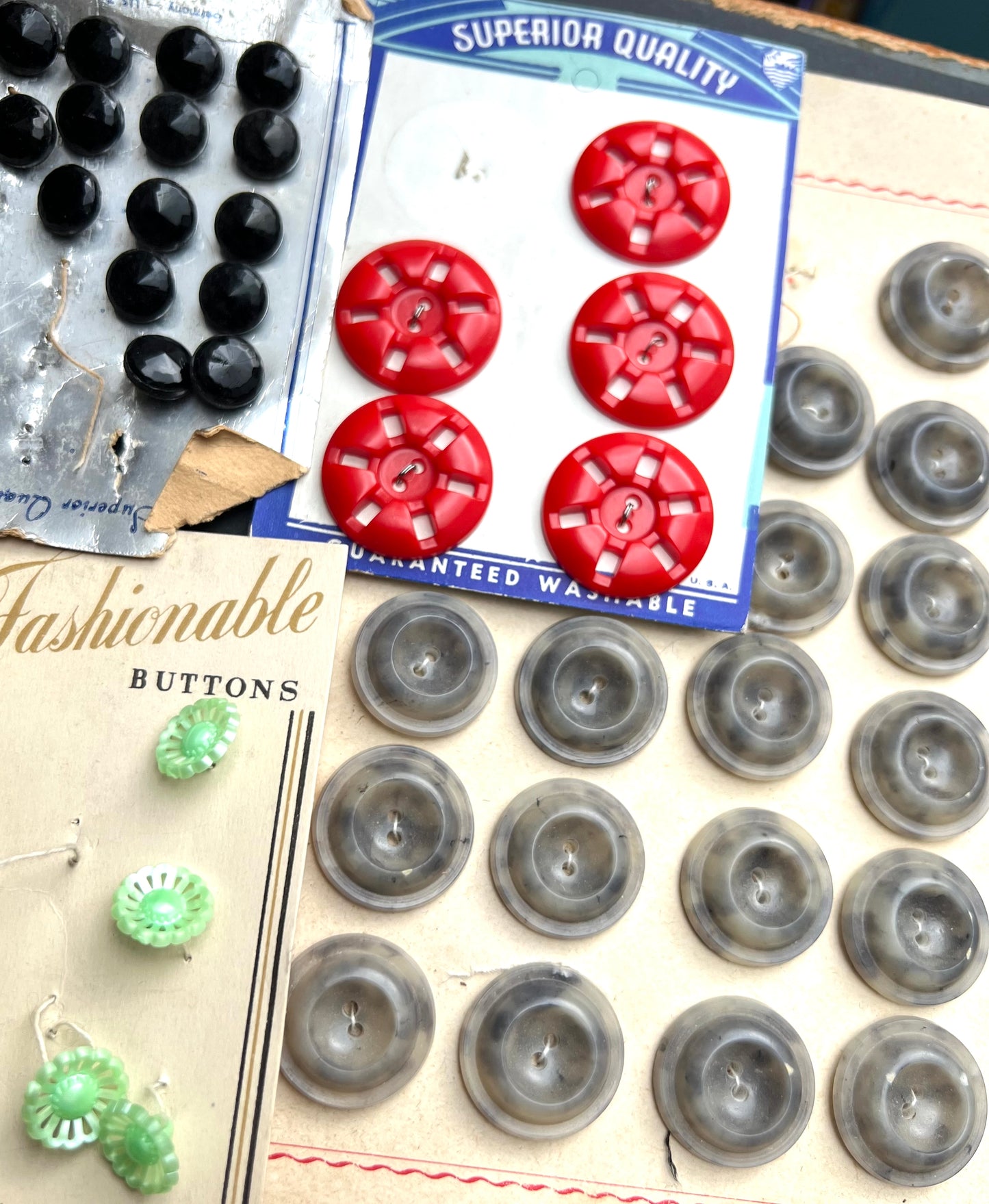 10 Part Sheets of Vintage Buttons
