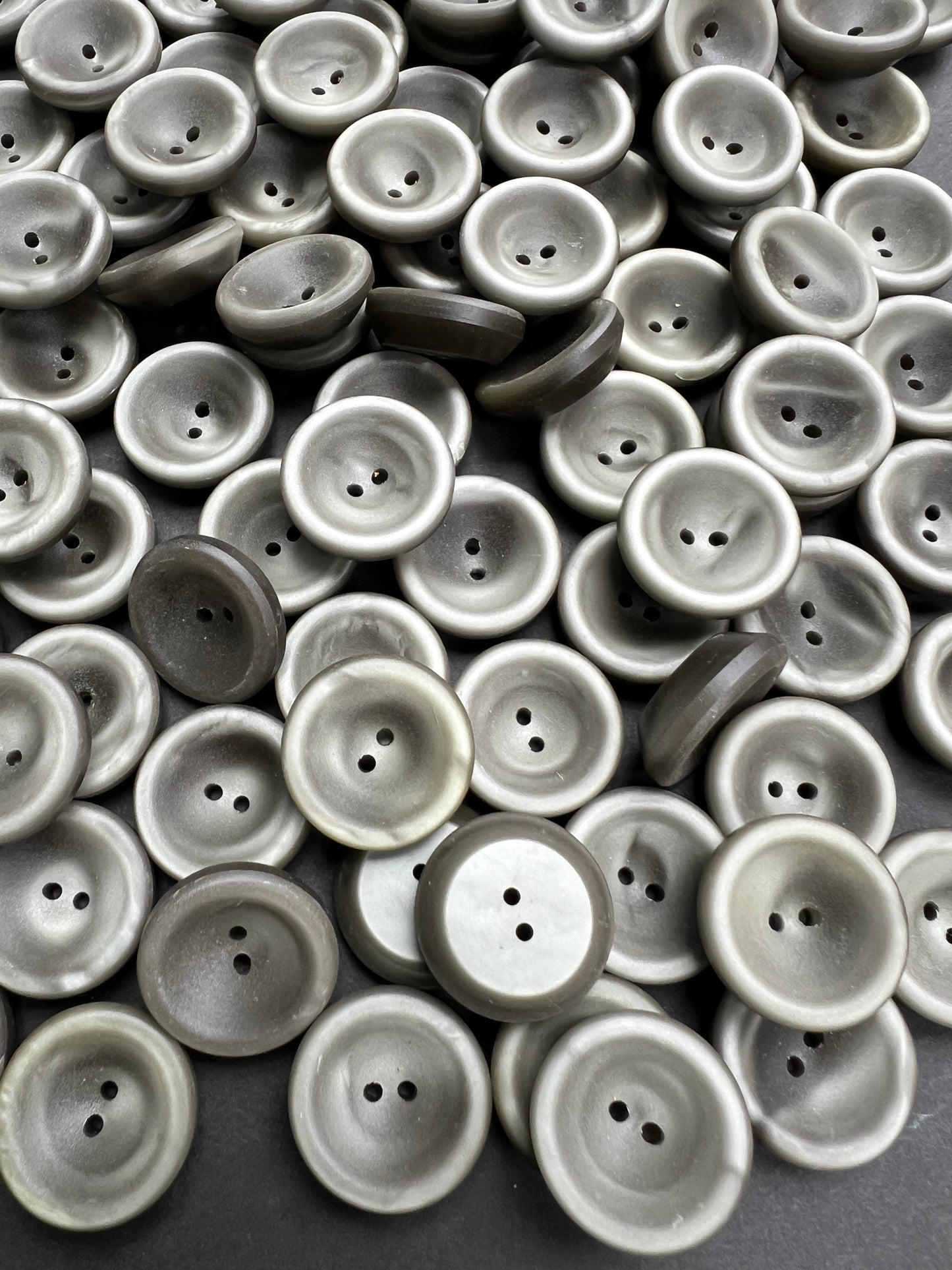 Wholesale 144 Tactile Platinum Grey Lucite Vintage 2.2cm Buttons