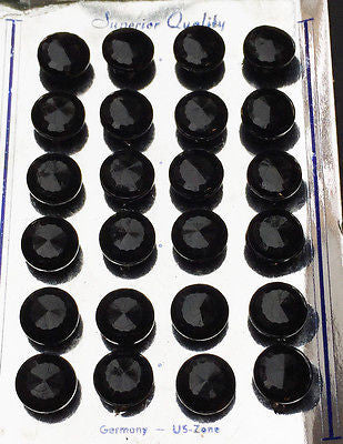 1.2cm Glass Buttons 1940s Germany-US Zone - 24 of them