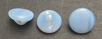 6 Pale Blue Vintage 8mm Glass Buttons
