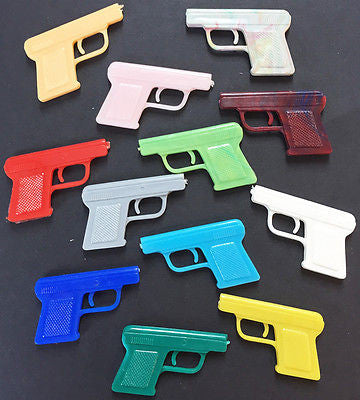 4 1970s colourful automatic pistol toys - 3.5cm