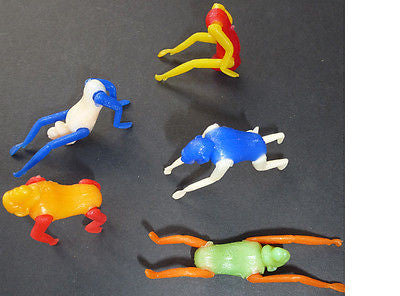 4 Vintage Yoga Monkeys - 5cm Tall- Old Shop Stock