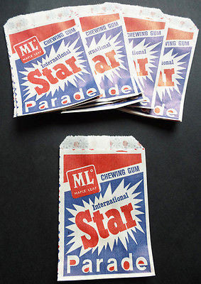 WHOLESALE 50 Unused 1970s INTERNATIONAL STAR PARADE Chewing Gum Bags