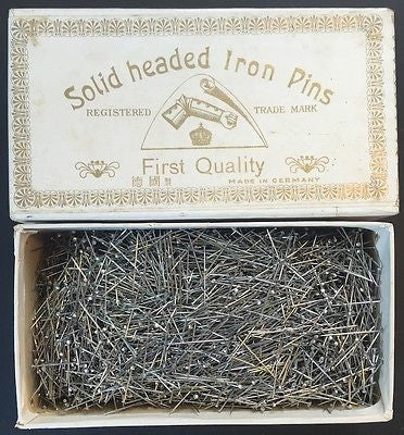 1lb Vintage German 1" Solid Headed Iron Pins