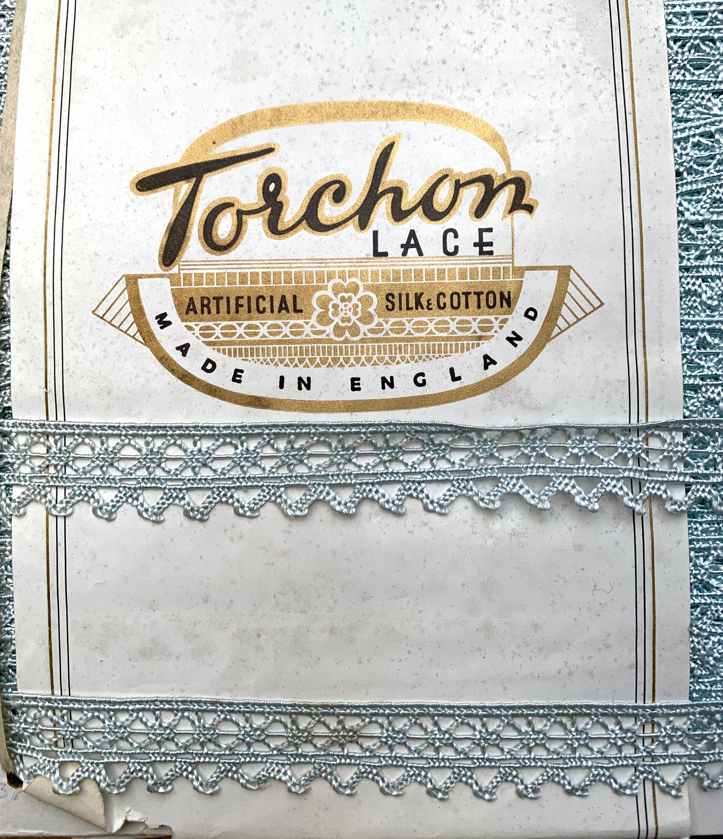 1m Pale Silky Blue 2cm Artificial Silk and Cotton lace