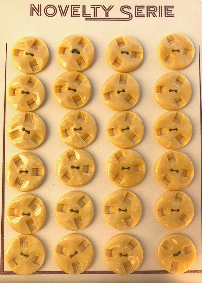 6 Vintage French Butterscotch 2.2cm Buttons