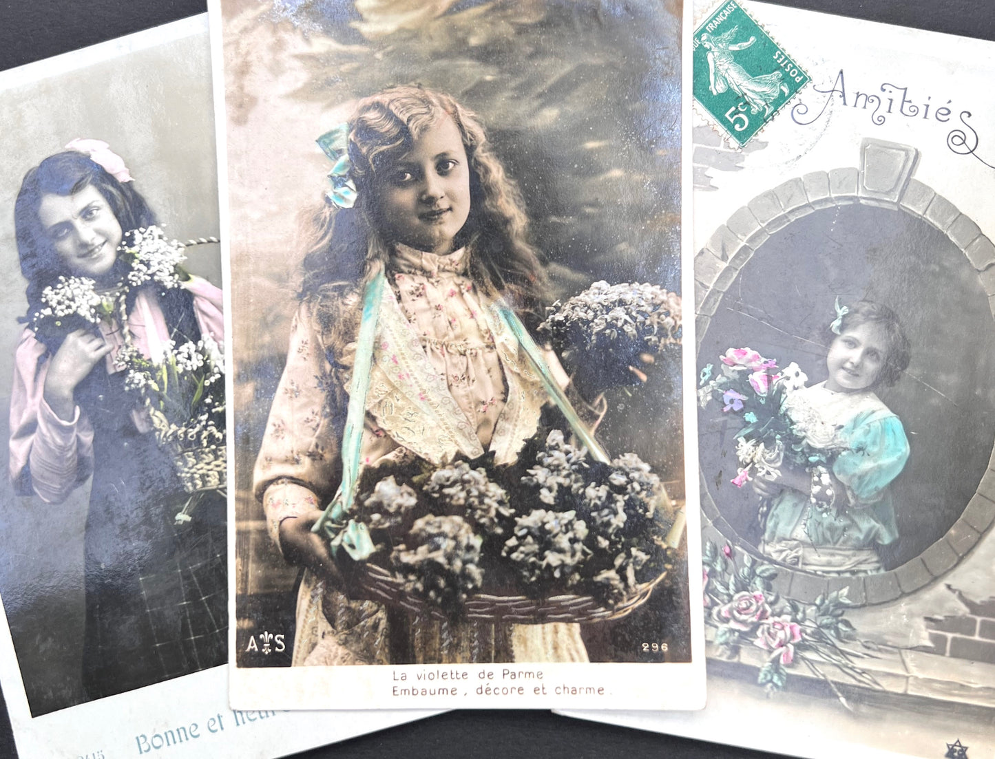 7 French postcards of Little girls circa 1906 (128)