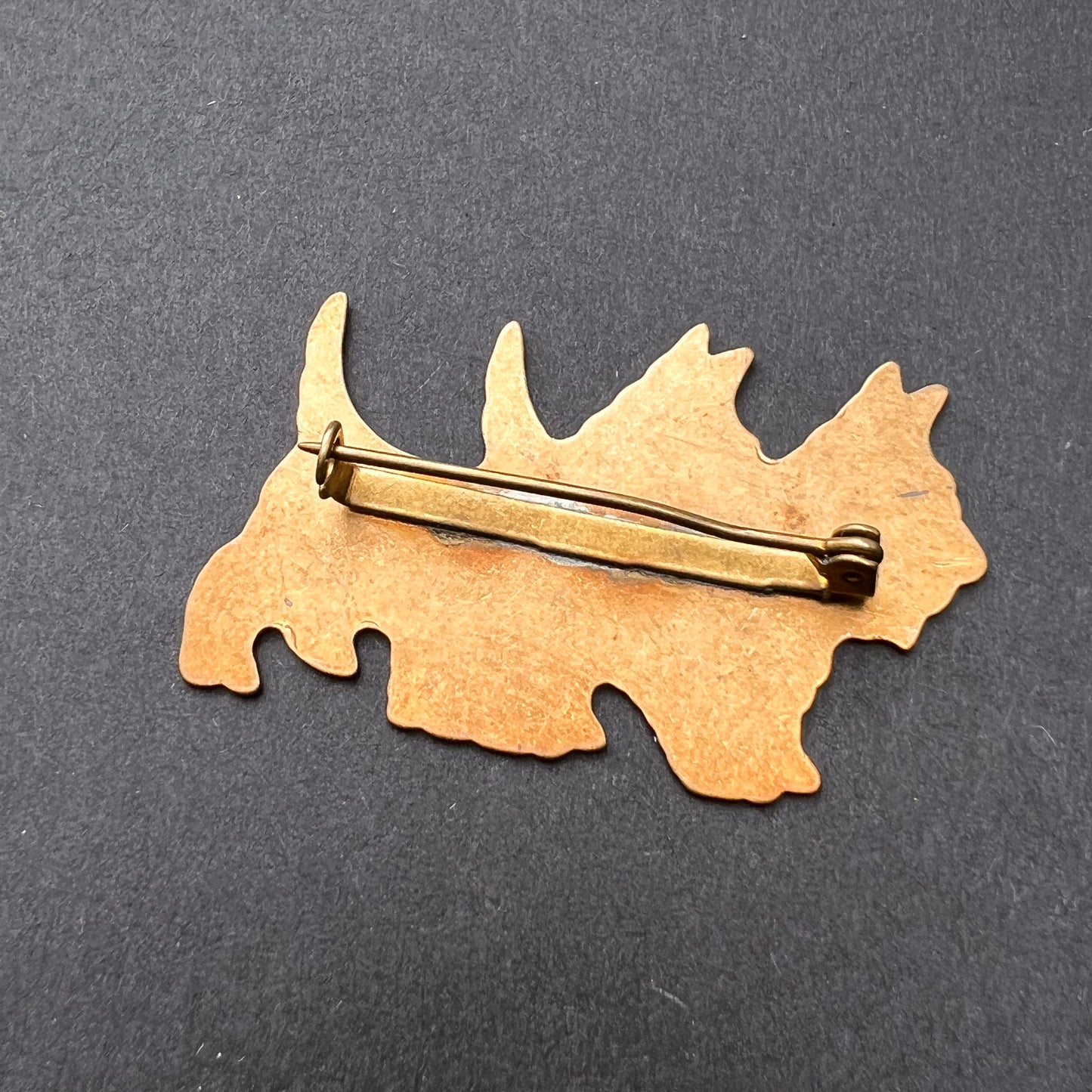 Charming 1950s Brass SCOTTIE DOG Vintage Brooch