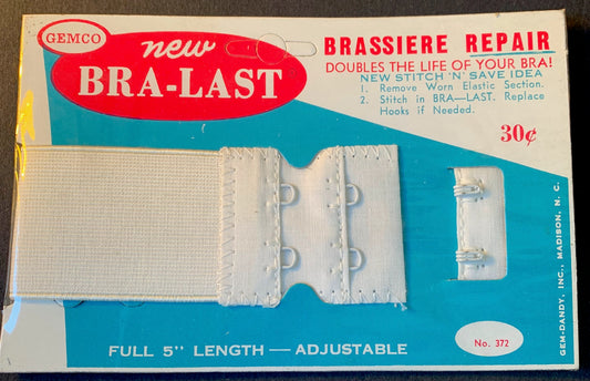 DOUBLE THE LIFE OF YOUR BRA -5" long 1.5" wide 1940s Brassiere Repair Kit