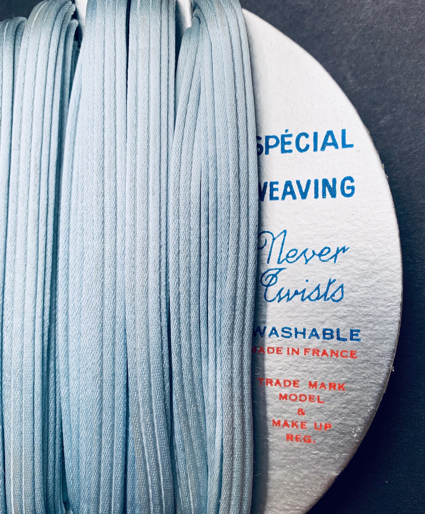 18yds of 1940s French SPECIAL WEAVING "Never Twists" Lingerie Shoulder Strap