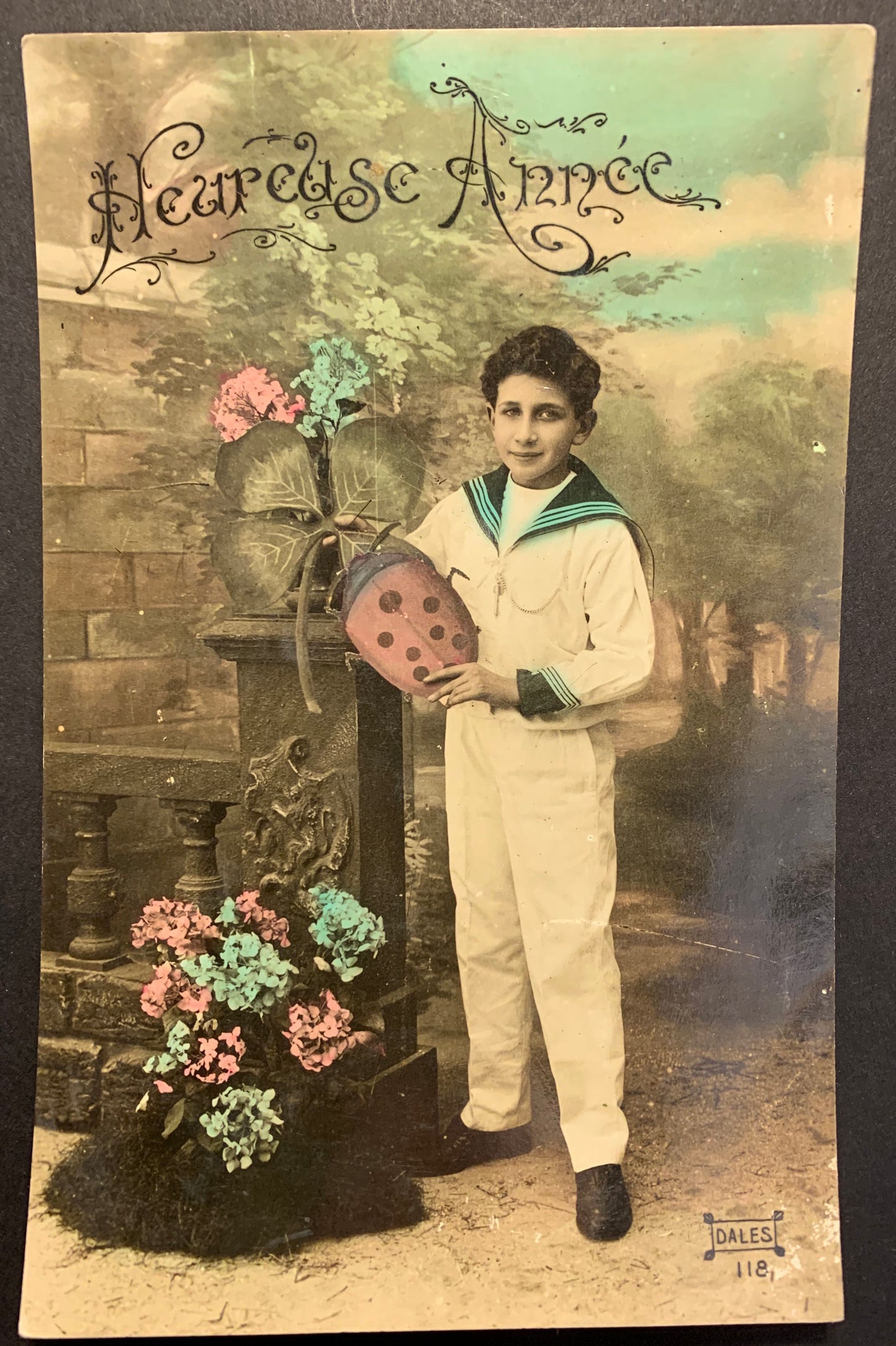 Covering all eventualities... French Christmas/New Year Postcard