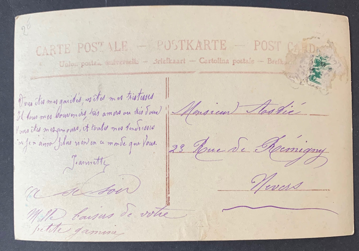 THERMOMETRE DE L'AMOUR Romantic Edwardian French Postcard