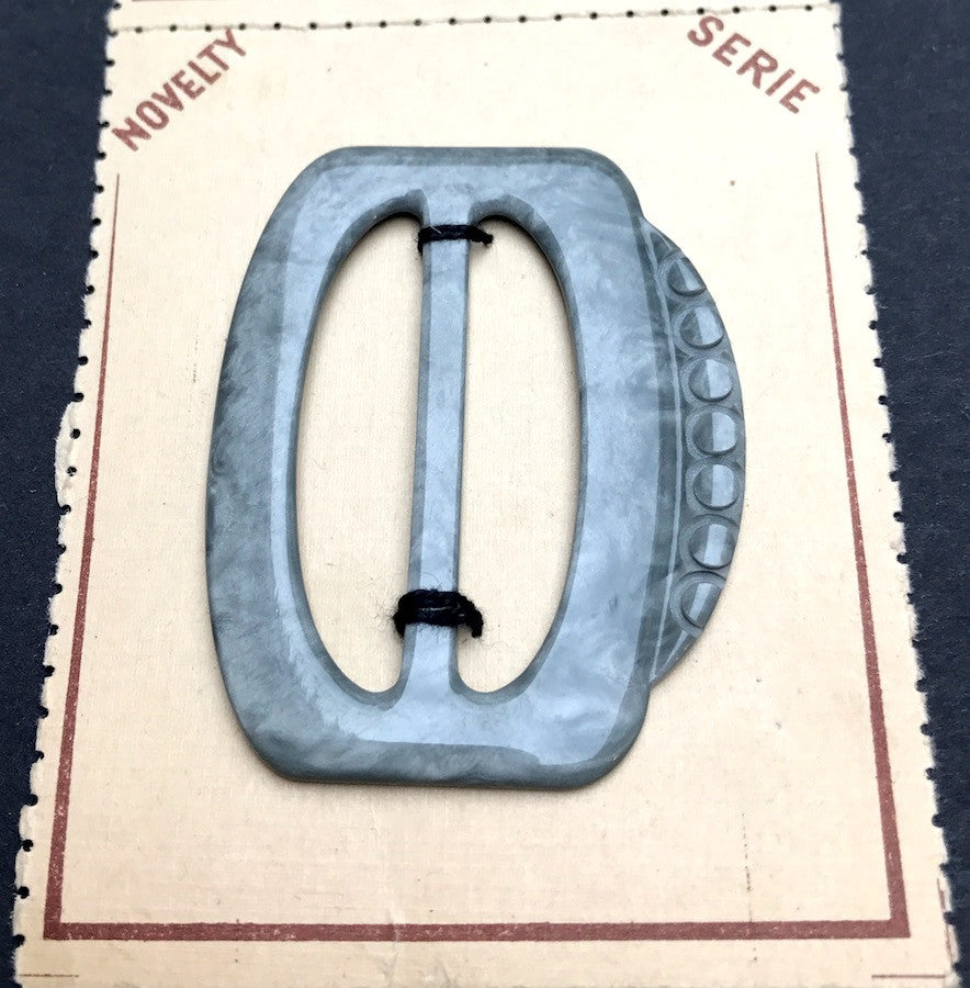 Soft Mottled Grey 1940s 6cm Belt Buckle