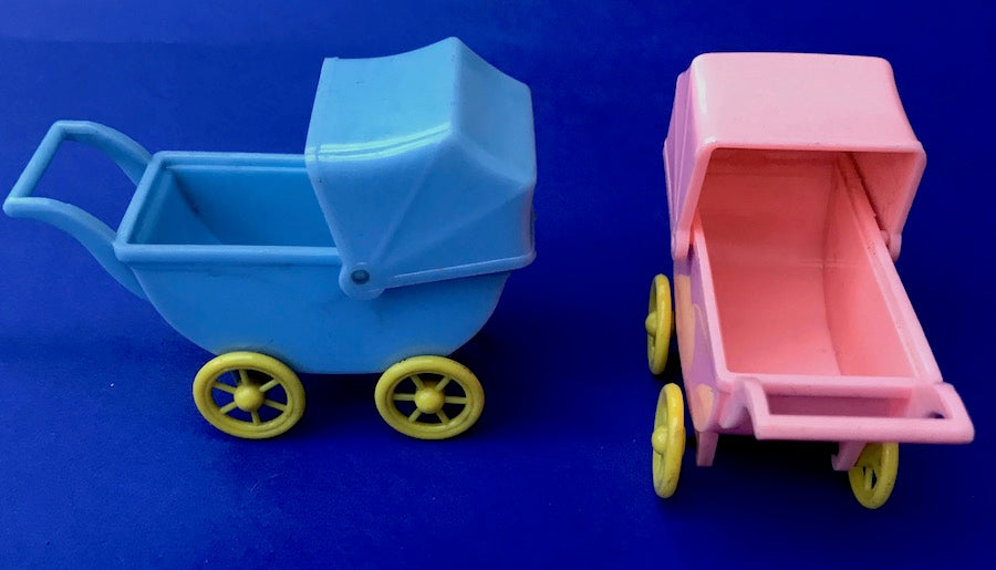 1950s "RELIABLE" Toy Pram with Moveable Hood - 10cm long
