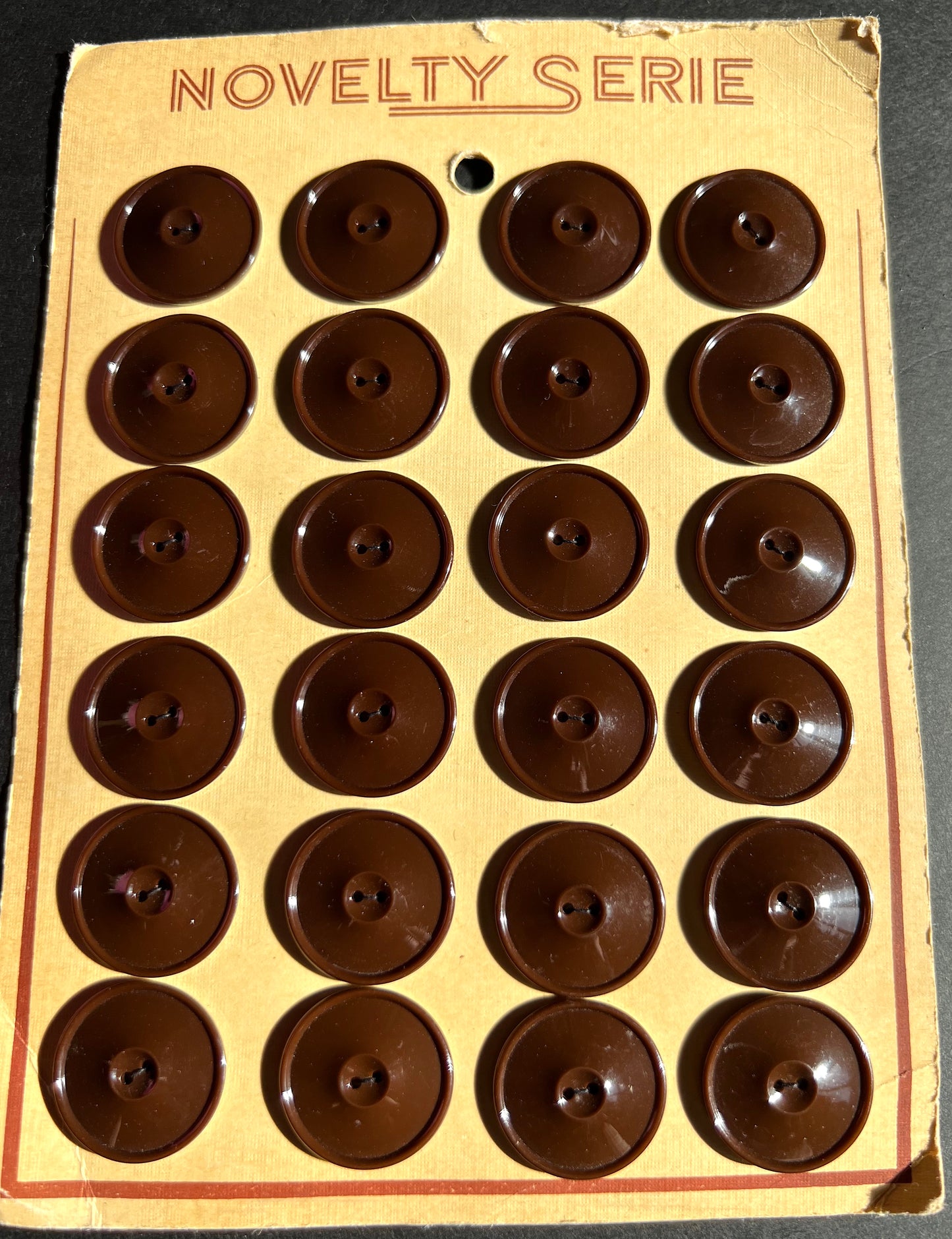 Rich Brown Vintage 2.2cm or 2.8cm Buttons - 12 or 24