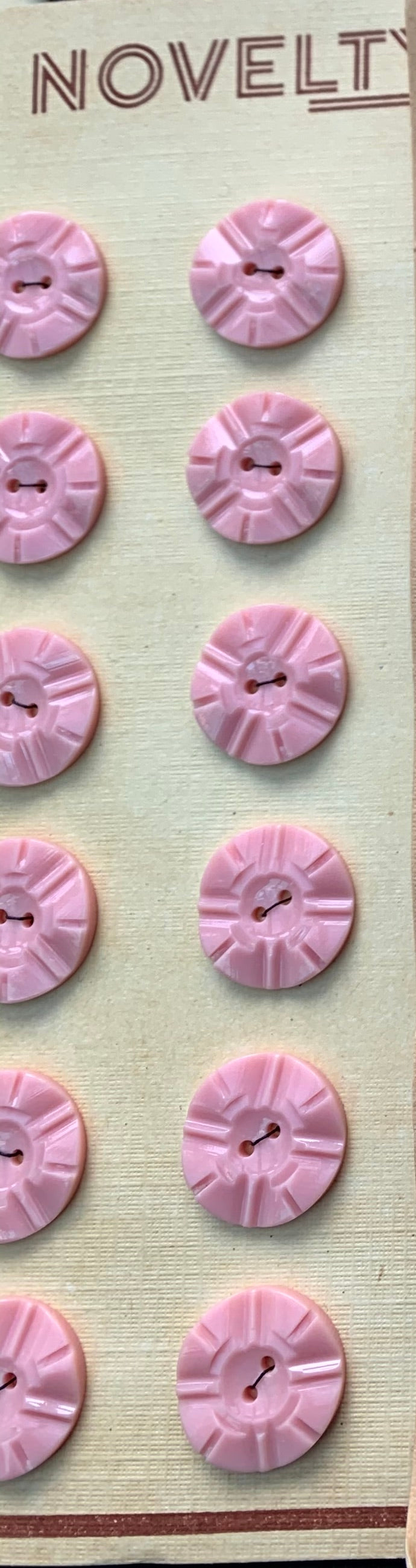 Peach Blossom Pink 1.7cm or 3.2cm Vintage Buttons- Sheet of 24 or 6 loose.