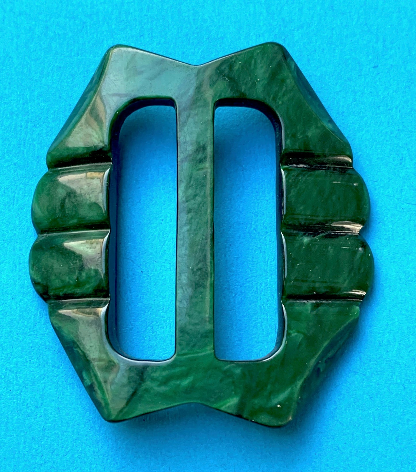 Shiny Forest Green 1940s 5cm Belt Buckle