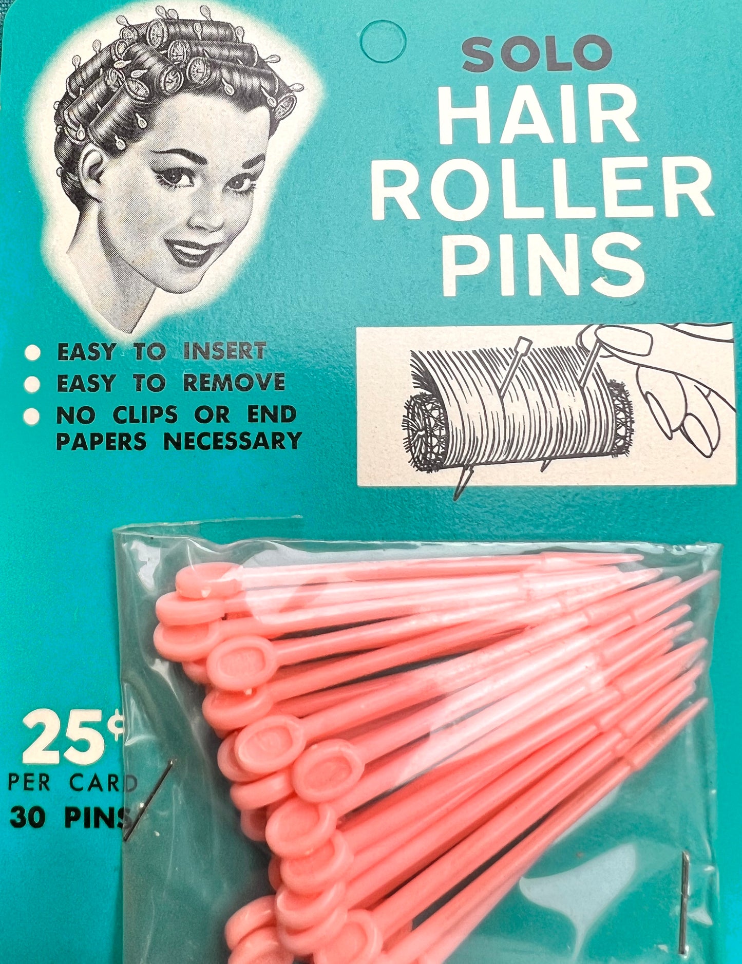 Unused Packet of 1950s Hair Roller Pins