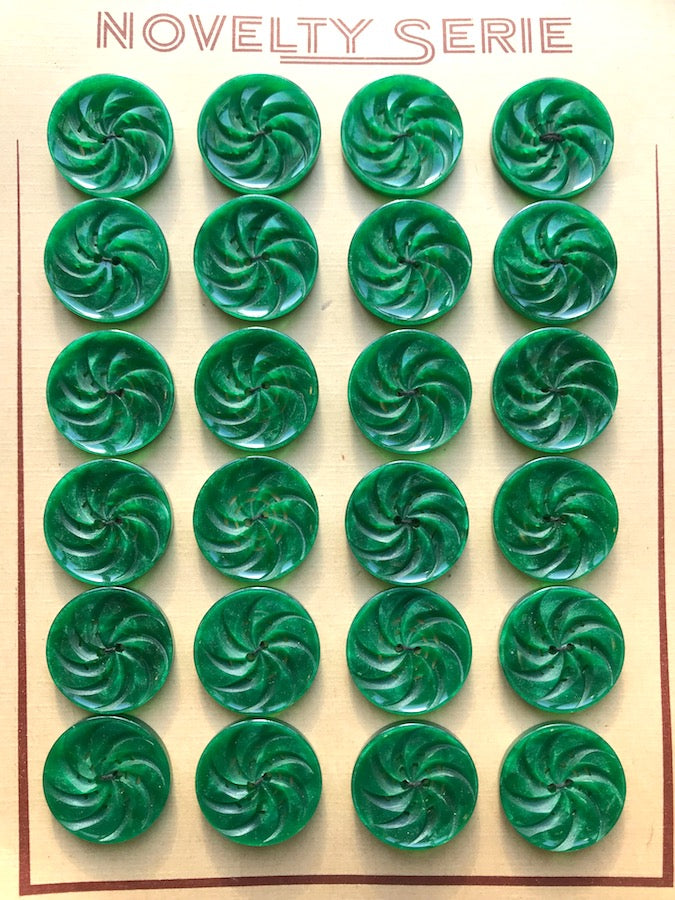 Dynamic Vintage Swirly Jade Green Buttons 1.7cm or 2.2cm