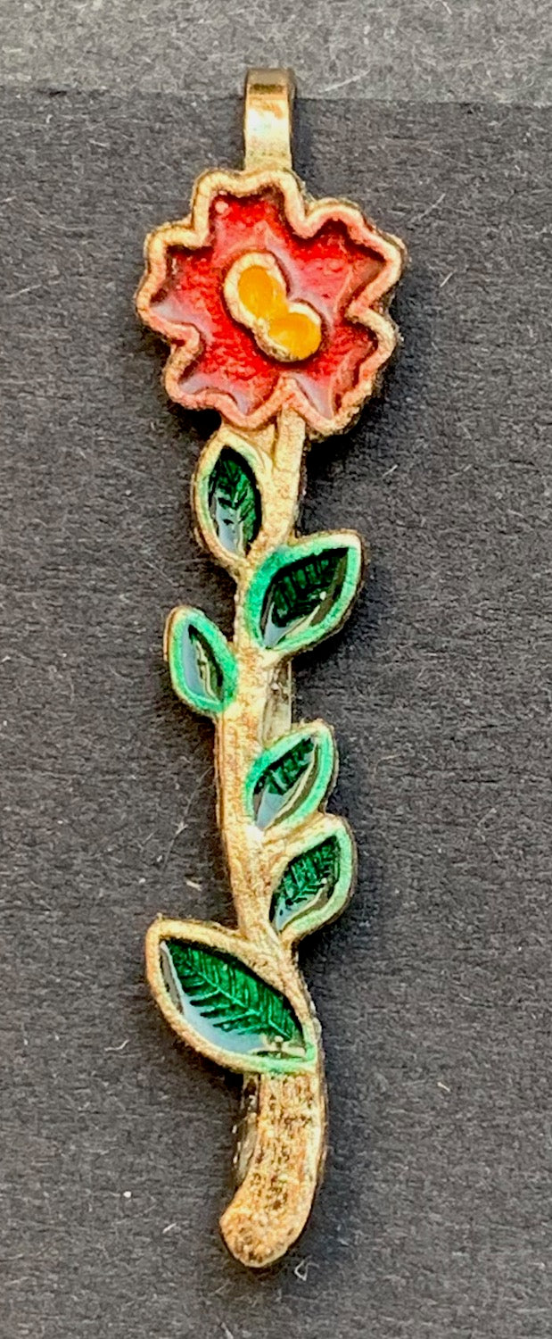 Pair of Joyful Vintage Enamel Flower Hairclip