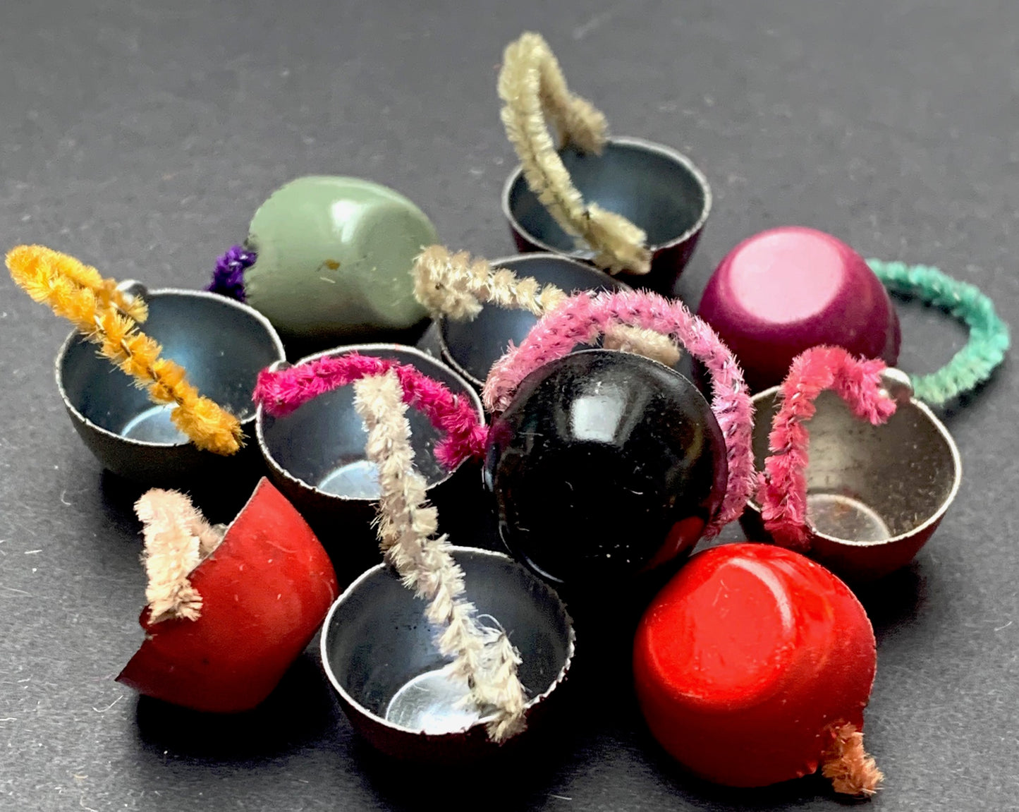 50 or 100 Tiny Tin Cups Made from Old Tin Cans...Early Recycling -